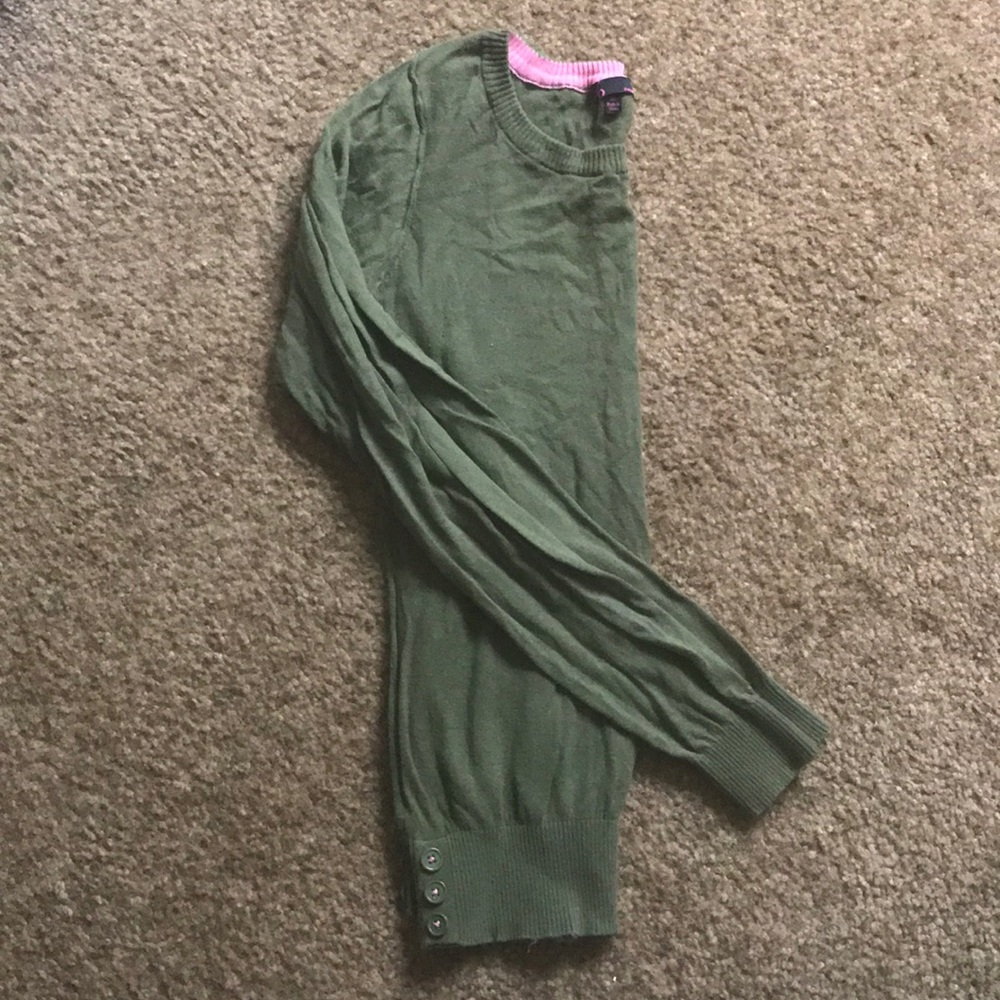 t/o sweaters Navy Green Sweater